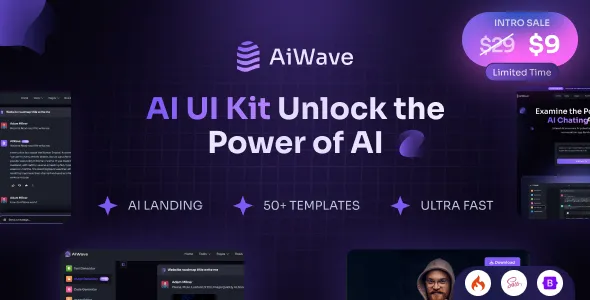 Aiwave Flask - AI SaaS Website + Dashboard UI Kit