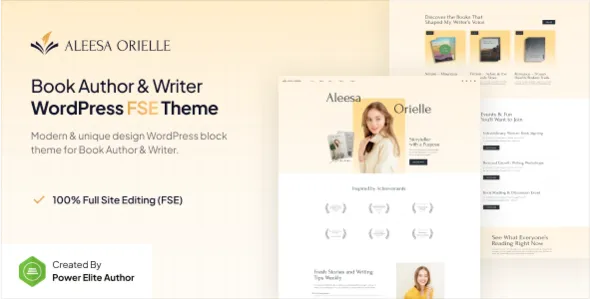Aleesa Book Author & Writer FSE WordPress Theme