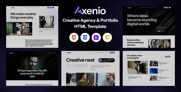 Axenio Creative Agency & Portfolio Figma Template