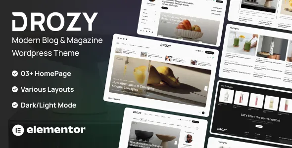 Drozy Modern Blog & Magazine WordPress Theme