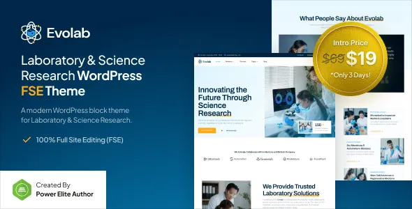 Evolab Laboratory & Science Research FSE WordPress Theme