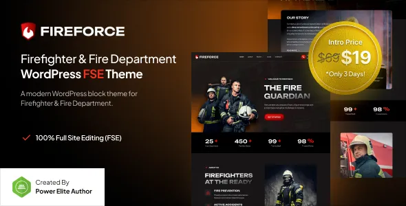 Fireforce Firefighter & Fire Department FSE WordPress Theme