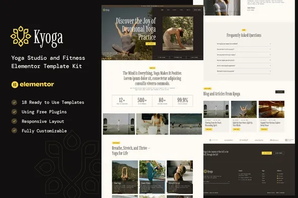 Kyoga Yoga Studio & Fitness Elementor Template Kit