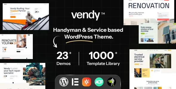 Vendy Service Elementor Theme for Small Business