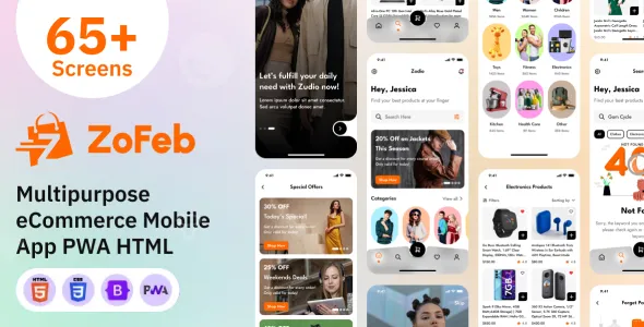 ZoFeb Multipurpose eCommerce Store Mobile App PWA HTML Template