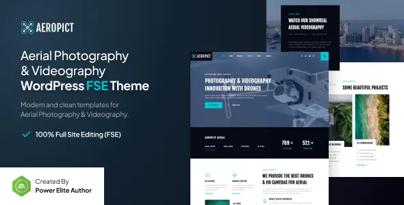 Aeropict Drone Aerial Photography Videography FSE WordPress Theme