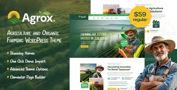Agrox Agriculture Organic Farming WordPress Theme