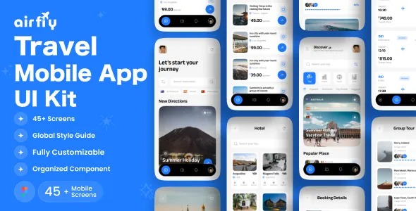 Airfly Travel Mobile App UI Kit