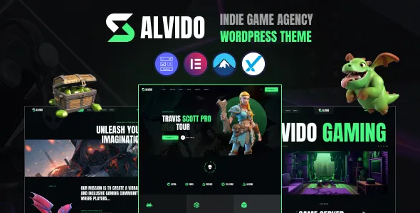 Alvido Indie Game Agency WordPress Theme