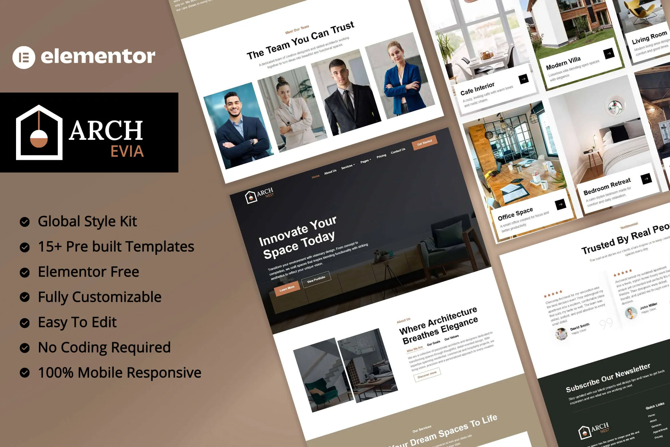 Archevia Interior & Architecture Elementor Template Kit