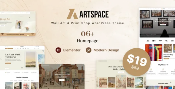 ArtSpace Wall Art & Print Shop WordPress theme