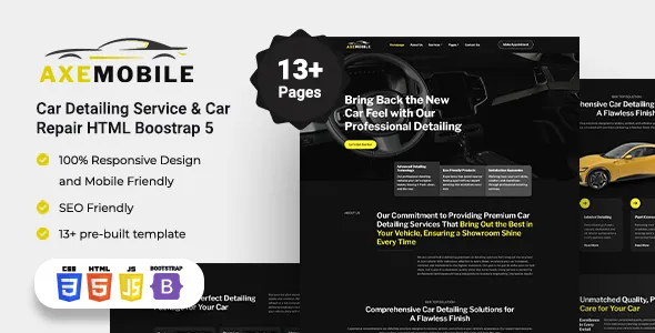 Axemobile Car Detailing Service & Car Repair Laravel 12 Template