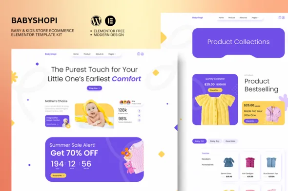 Babyshopi Kids Store Baby Shop Elementor Template Kit
