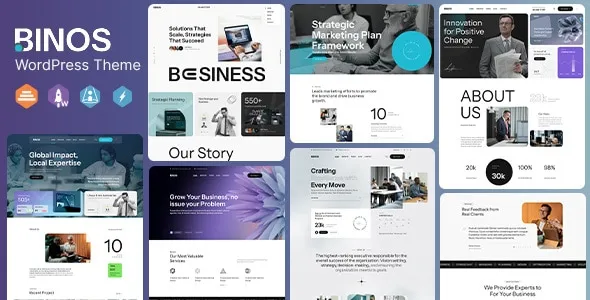 Binos Business Consulting & Marketing WordPress Elementor Theme