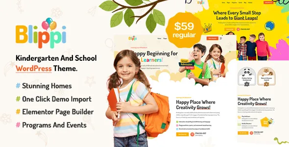 Blippi Children Kindergarten WordPress Theme
