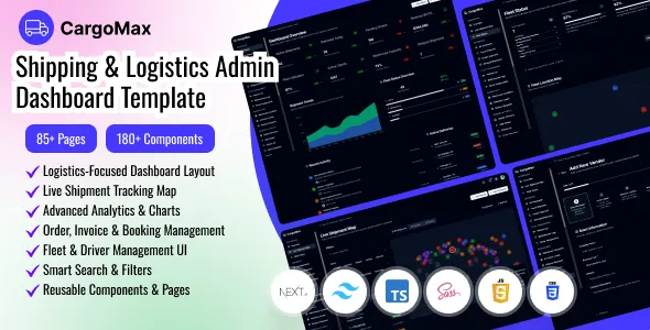 Cargomax Shipping Logistics Admin Dashboard Next.js Template
