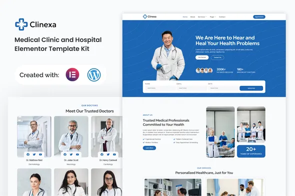 Clinexa Medical Clinic Hospital Elementor Template Kit