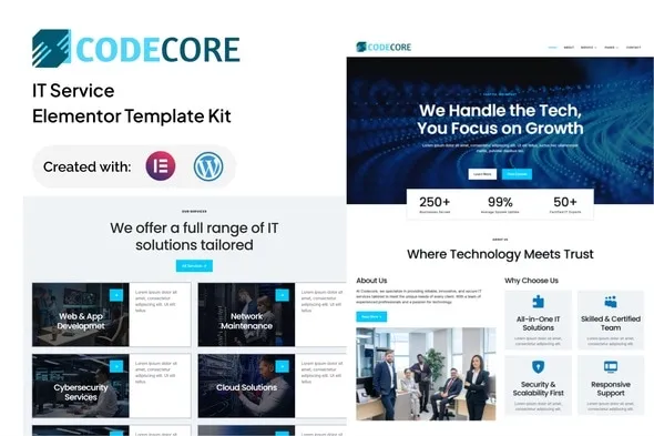 Codecore IT Service Elementor Template Kit