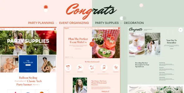 Congrats Event Planner Party Decoration WordPress Theme
