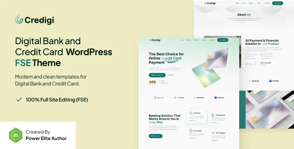 Credigi Digital Bank Credit Card FSE WordPress Theme