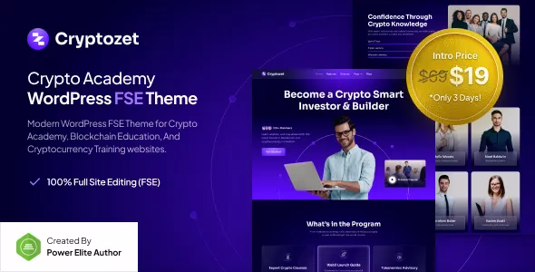 Cryptozet Crypto Blockchain Academy FSE WordPress Theme