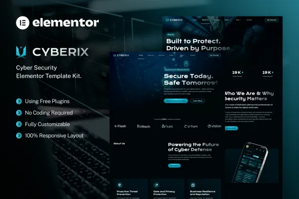 Cyberix Cyber Security Elementor Template Kit