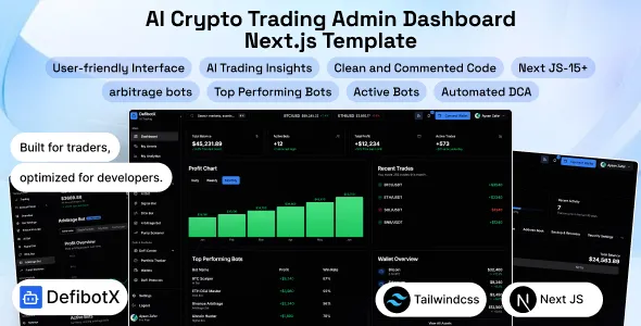 DefibotX AI Crypto Trading Admin Dashboard Next.js Template
