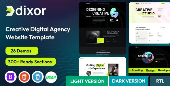 Dixor Creative Digital Agency HTML Template