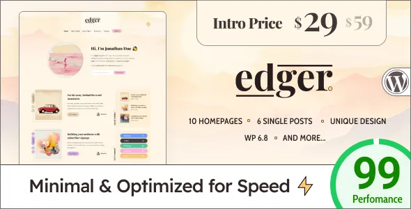 Edger Modern Lightweight Blog for WordPress