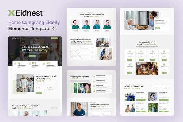 Eldnest Home Caregiving Elderly Elementor Template Kit