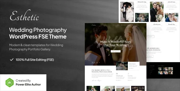 Esthetic Wedding Photography FSE WordPress Theme