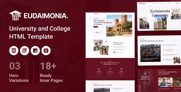Eudaimonia University and College HTML Template