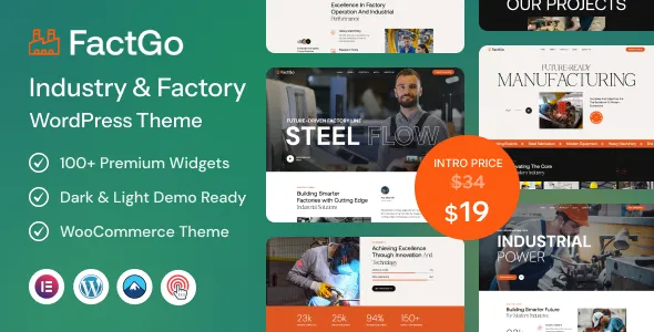 FactGo Construction Factory & Industry WordPress Theme