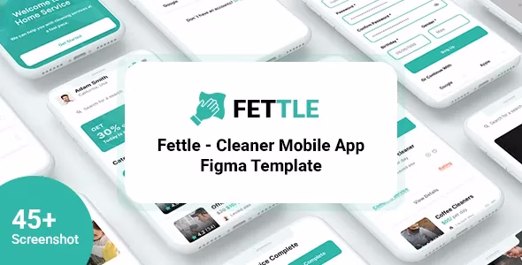 Fettle Cleaner Mobile App Figma Template