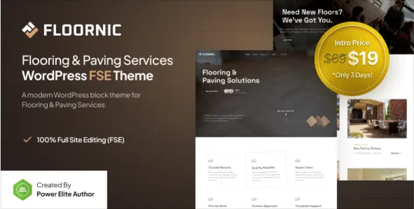 Floornic Flooring and Paving Services FSE WordPress Theme