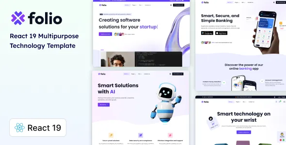 Folio React Technology 19 Multipurpose Template