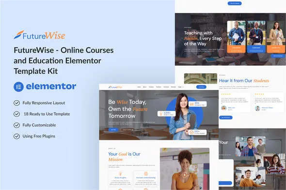 FutureWise Online Courses and Education Elementor Template Kit