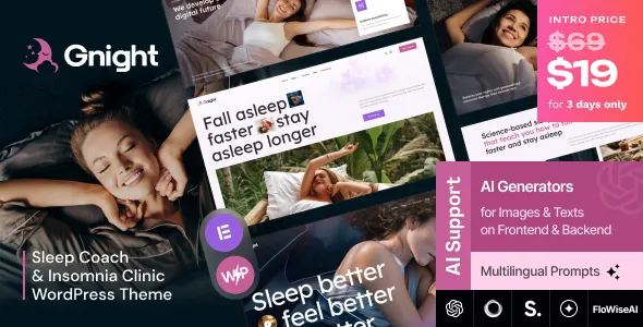 GNight Sleep Coach Insomnia Clinic WordPress Theme