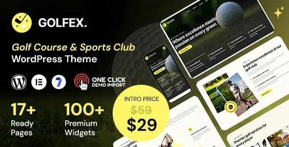 Golfex Golf Club Sport Elementor WordPress Theme