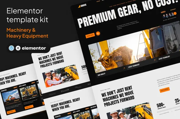 Gravix Machinery Heavy Equipment Elementor Kits Templates