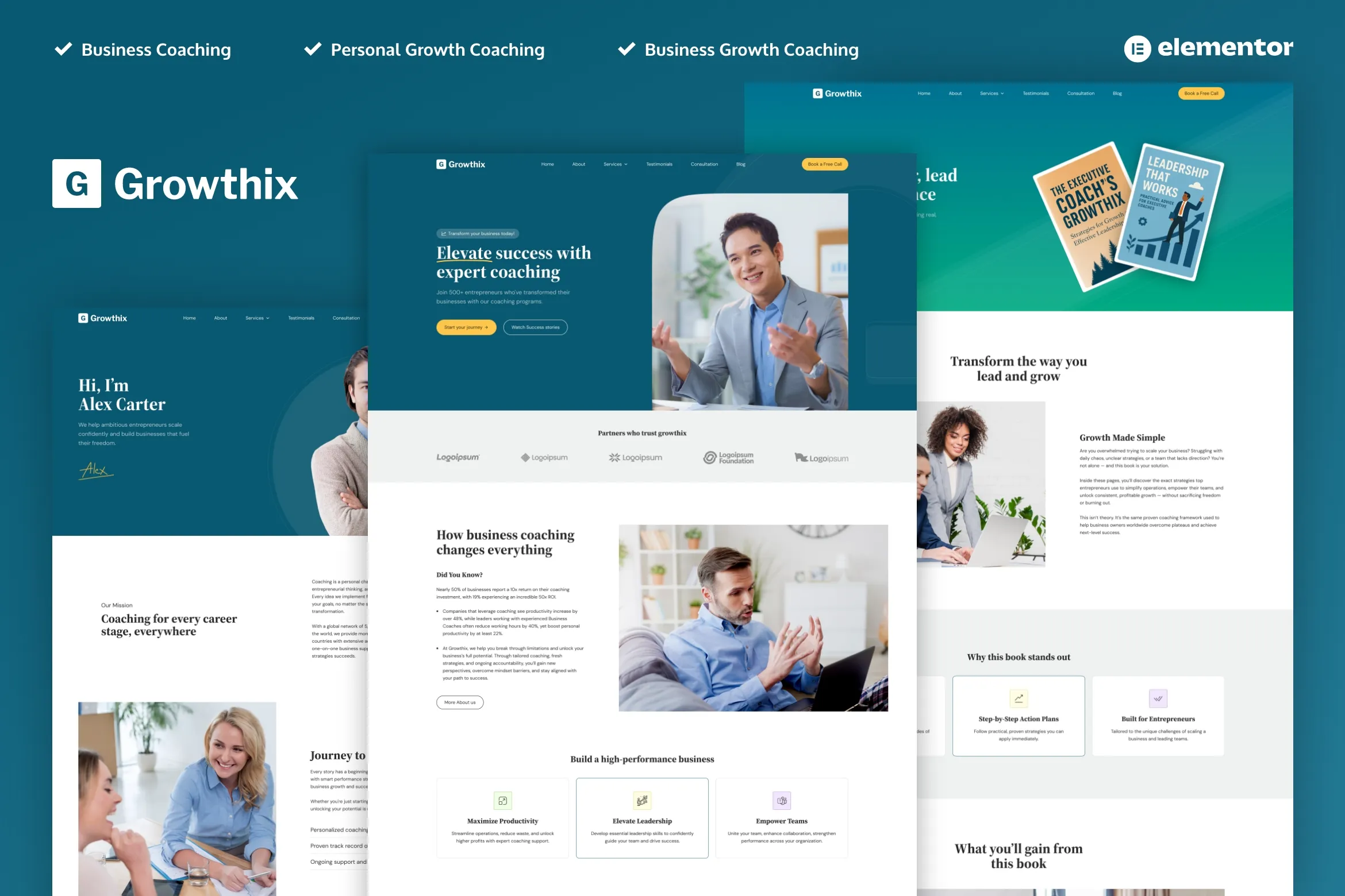 Growthix Business Coach Elementor Pro Template Kit