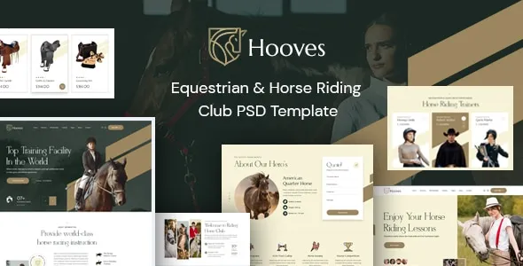 Hooves Equestrian Horse Riding Club PSD Template