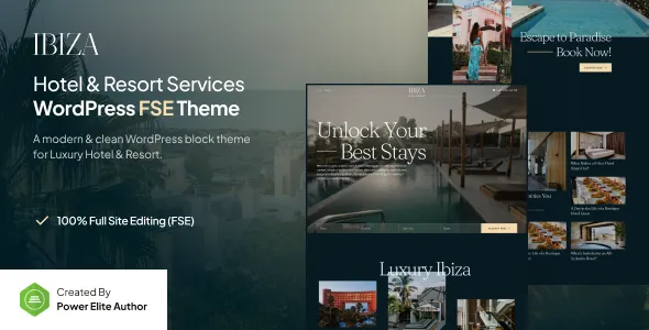 Ibiza Luxury Hotel Resort FSE WordPress Theme