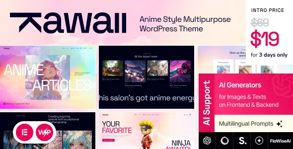 Kawaii - Anime Style Multipurpose WordPress Theme