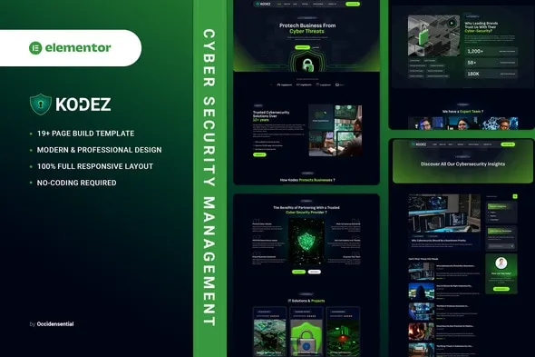 Kodez Cyber Security Management Elementor Template Kit