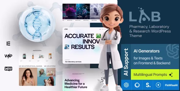 Lab Pharmacy Laboratory Research WordPress Theme
