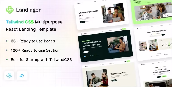 Landinger Tailwind CSS Multipurpose Landing Page Template