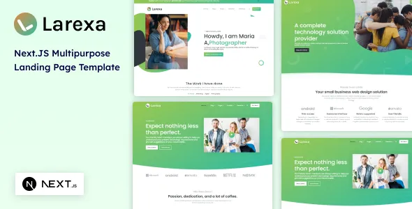 Larexa - Next.js Multipurpose Corporate Landing Page Template 1 Larexa Next.js Multipurpose Corporate Landing Page Template