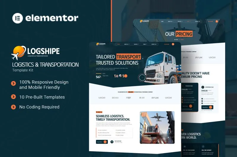 Logshipe Logistics & Transportation Elementor Template Kit