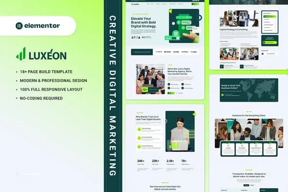 Luxeon Creative Digital Marketing Elementor Template Kit